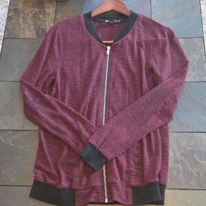 Miss Chievous Maroon and Black Bomber Jacket